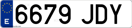 Ejemplo de matrícula de coche ordinaria 6679 JDY