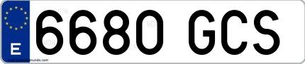 Ejemplo de matrícula española 6680 GCS