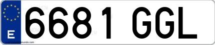 Ejemplo de matrícula española 6681 GGL