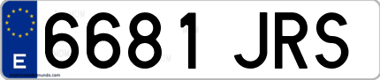 Ejemplo de matrícula de coche ordinaria 6681 JRS