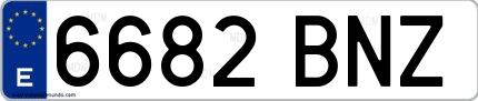 Ejemplo de matrícula española 6682 BNZ