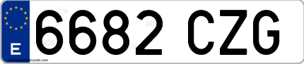 Ejemplo de matrícula de coche ordinaria 6682 CZG