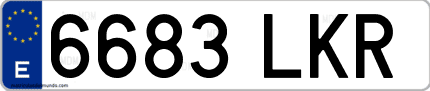 Ejemplo de matrícula de coche ordinaria 6683 LKR