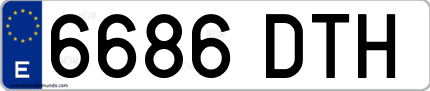 Ejemplo de matrícula de coche ordinaria 6686 DTH