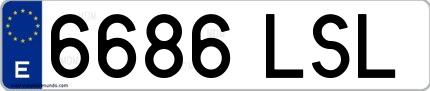 Ejemplo de matrícula española 6686 LSL
