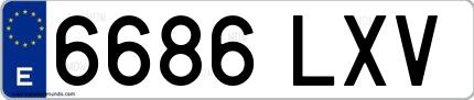 Ejemplo de matrícula española 6686 LXV