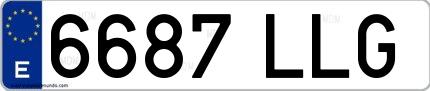 Ejemplo de matrícula española 6687 LLG