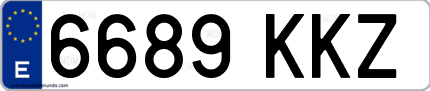 Ejemplo de matrícula de coche ordinaria 6689 KKZ