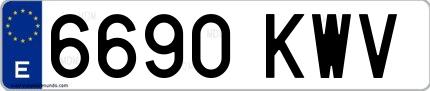 Ejemplo de matrícula española 6690 KWV