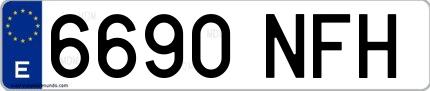 Ejemplo de matrícula española 6690 NFH