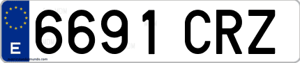 Ejemplo de matrícula de coche ordinaria 6691 CRZ