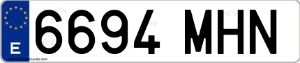 Ejemplo de matrícula de coche ordinaria 6694 MHN