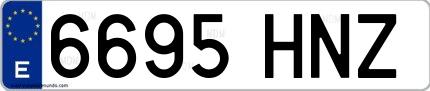 Ejemplo de matrícula española 6695 HNZ