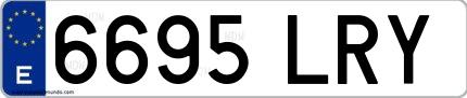 Ejemplo de matrícula española 6695 LRY