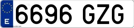 Ejemplo de matrícula española 6696 GZG