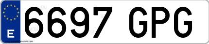 Ejemplo de matrícula española 6697 GPG