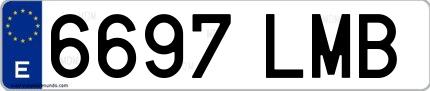 Ejemplo de matrícula española 6697 LMB
