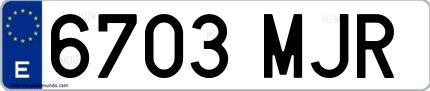 Ejemplo de matrícula española 6703 MJR