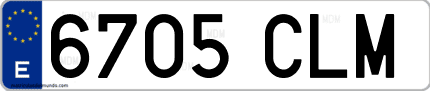 Ejemplo de matrícula de coche ordinaria 6705 CLM