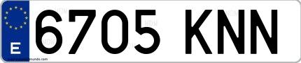 Ejemplo de matrícula española 6705 KNN