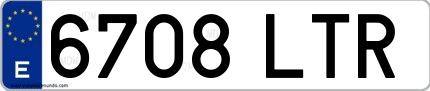 Ejemplo de matrícula española 6708 LTR