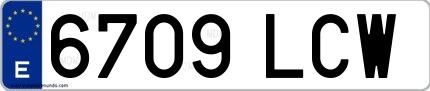 Ejemplo de matrícula española 6709 LCW