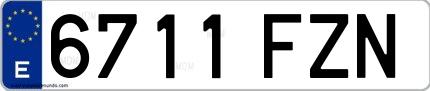 Ejemplo de matrícula española 6711 FZN