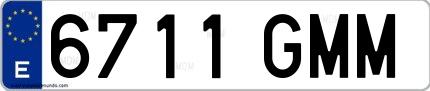 Ejemplo de matrícula española 6711 GMM