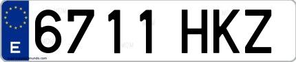 Ejemplo de matrícula española 6711 HKZ