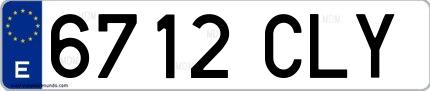 Ejemplo de matrícula española 6712 CLY