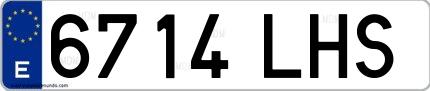 Ejemplo de matrícula española 6714 LHS