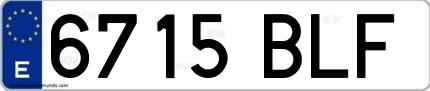 Ejemplo de matrícula española 6715 BLF