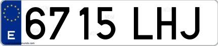 Ejemplo de matrícula española 6715 LHJ