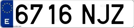 Ejemplo de matrícula española 6716 NJZ