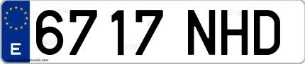 Ejemplo de matrícula española 6717 NHD