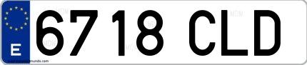 Ejemplo de matrícula española 6718 CLD