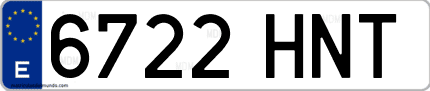 Ejemplo de matrícula de coche ordinaria 6722 HNT