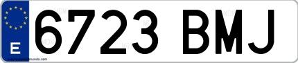 Ejemplo de matrícula española 6723 BMJ