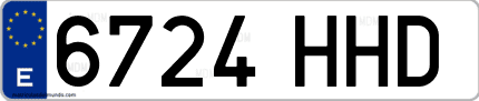 Ejemplo de matrícula de coche ordinaria 6724 HHD
