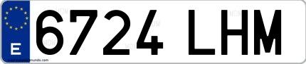 Ejemplo de matrícula española 6724 LHM