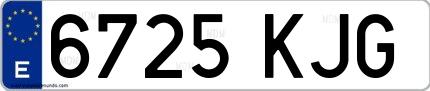 Ejemplo de matrícula española 6725 KJG