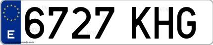 Ejemplo de matrícula española 6727 KHG
