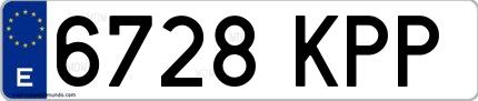 Ejemplo de matrícula española 6728 KPP