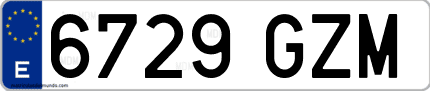 Ejemplo de matrícula de coche ordinaria 6729 GZM
