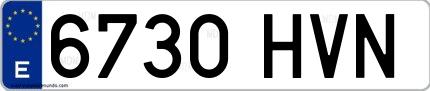 Ejemplo de matrícula española 6730 HVN