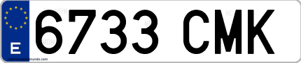 Ejemplo de matrícula de coche ordinaria 6733 CMK