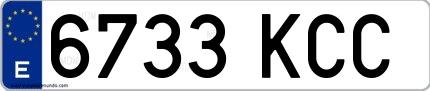 Ejemplo de matrícula española 6733 KCC
