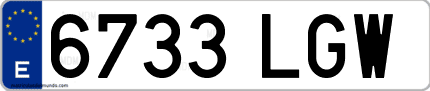 Ejemplo de matrícula de coche ordinaria 6733 LGW