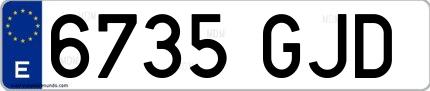 Ejemplo de matrícula española 6735 GJD
