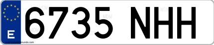 Ejemplo de matrícula española 6735 NHH
